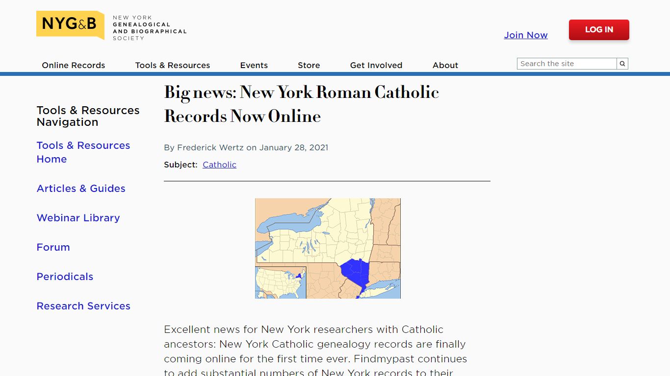 Big news: New York Roman Catholic Records Now Online | New ...